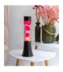 Lámpara de lava rosa de 30 cm con base negra