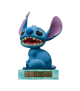 Lampara 3D con despertador Stitch Disney