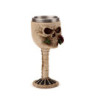 Copa Decorativa Calavera con Rosa Roja en la Boca