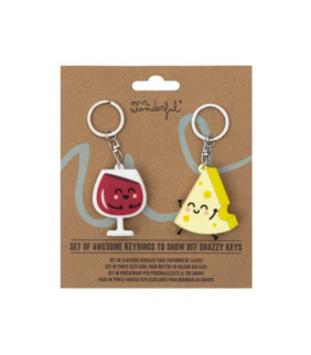 SET DE 2 LLAVEROS - VINO Y QUESO