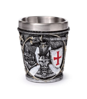 Vaso de Chupito Caballero Medieval con Escudo Blan
