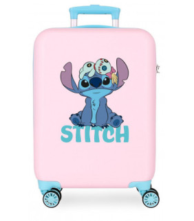 TROLLEY ABS 55CM. 4R. STITCH IN THE WORLD ROSA