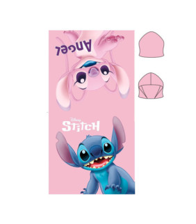Poncho toalla Stitch Disney microfibra Rosa/Azul