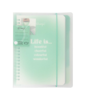 LIBRETA A5 TRANSP - LIFE IS BEAUTIFUL, CHEERFUL, C