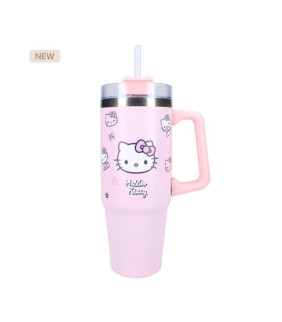 VASO CON PAJITA ALUMINIO 900ML HELLO KITTY BOTTLED
