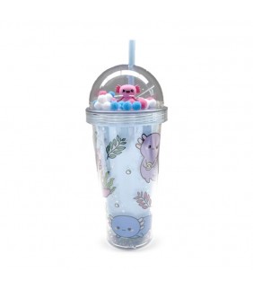 Vaso de Plástico de Doble Pared con Pajita Adorama