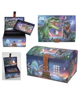 Dino World cofre del tesoro con código, sonido y l