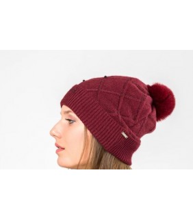 Gorro de punto burdeos Anekke