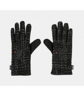 Guantes de tejido tweed negros Anekke
