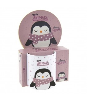 TAZA INFANTIL DE PLÁSTICO PINGUINO