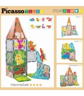Picasso Tiles Bloques Magnéticos Dinosaurios 8 Fig