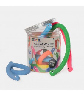 Tarro 6 gusanos elásticos colores plástico PET Kid