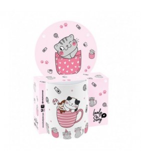 TAZA / MUG 330ML - CATS - PINK
