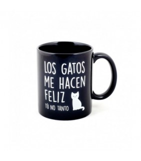 TAZA LOS GATOS ME HACEN FELIZ TU NO TANTO