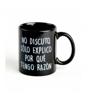 Taza con mensaje No discuto, solo explico por qué