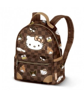 Hello Kitty Squares-Mochila Heady Pequeña, Marrón