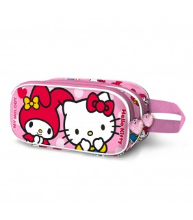 Hello Kitty Lovely-Estuche Portatodo 3D Doble, Ros