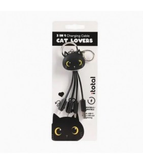 Cables usb 3 en 1 Gato Negro