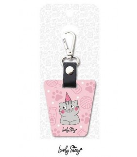 LLAVERO GATO ROSA