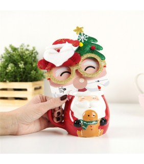 TAZA CON FORMA DE PAPA NOEL 350ML + GAFAS DE NAIVD