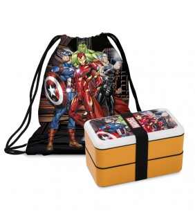 Set fiambrera +bolsa ajustable Avengers