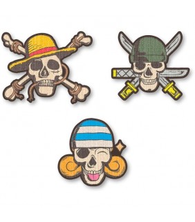 Set 3 Parches One Piece de Poliéster para Coser