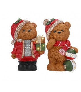 Set 2 Osos Navidad Resina