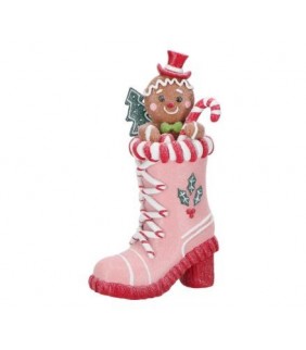 Hombre de jengibre en bota de PVC