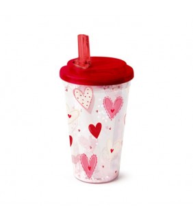 Vaso de Plástico Inastillable Corazones Amore