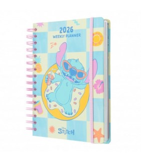 Agenda Anual 2026 Semana Vista A5 Disney Stitch