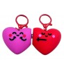SET DE 2 LLAVEROS CORAZONES FUCSIA Y ROJO
