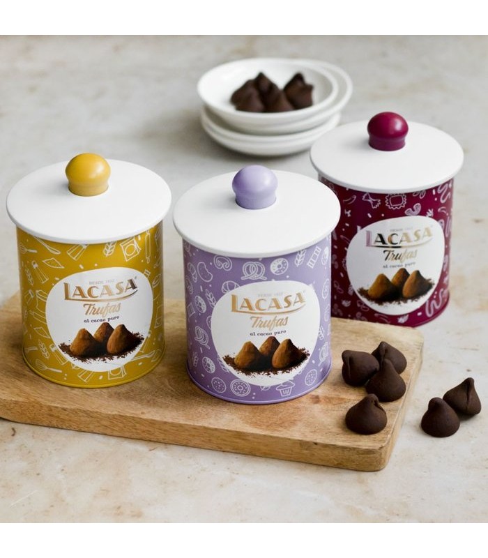 LATA TRUFAS GRAMOS LACASA 100GR CACAO COLORES SURT
