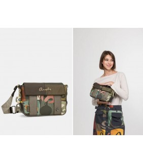 Bandolera con solapa estampada Amphora Anekke