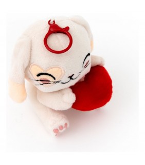 LLAVEROS DE PELUCHE CONEJITO CON CORAZON