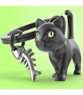 Llavero de metal, Gato,