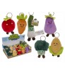Llavero de metal, verduras de peluche
