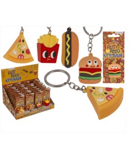 Llavero metálico, comida rápida