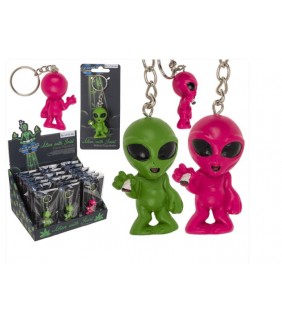 Llavero de metal, alienígena con articulación