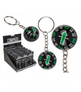 Llavero de metal, Brújula, aprox. 3 cm,
