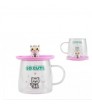 Taza Ceramica con Asa I-Total Charmy Gato Blanco