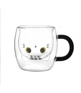TAZA CRISTAL GATO DOBLE FONDO ITOTAL