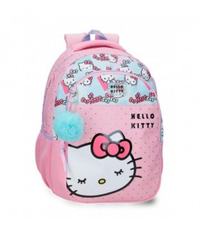 MOCHILA ADAPTABLE 42cm 2c HELLO KITTY BOWS