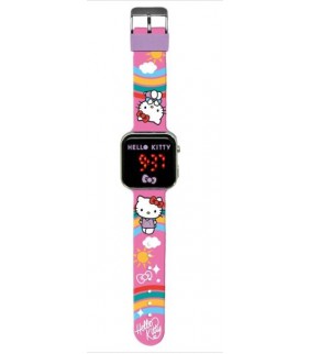 RELOJ LED HELLO KITTY ROSA
