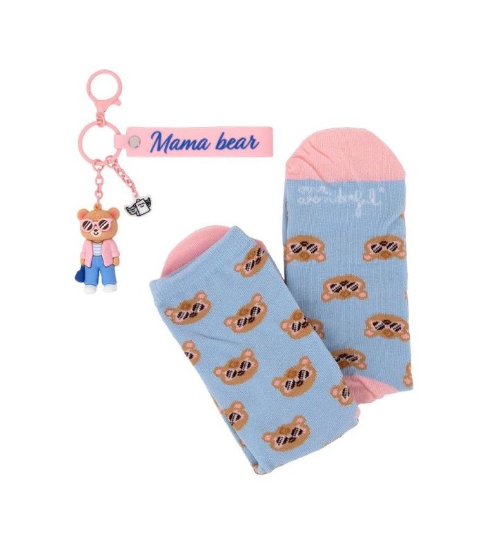 KIT CALCETINES+LLAVERO MAMA BEAR MR.WONDERFUL