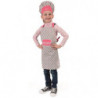 3-8 AÑOS.Delantal y gorro de cocina , Macarron