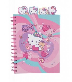 CUADERNO HELLO KITTY ESPIRALES DIVISORES