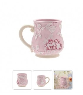 TAZA RELIEVE ALICIA PAIS DE LAS MARAVILLAS GATO CH