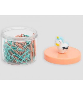 Bote de clips de papel - Unicornio