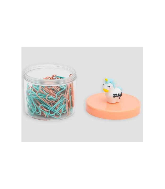 Bote de clips de papel - Unicornio