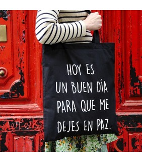 Tote bag con mensaje Hoy es un buen día   